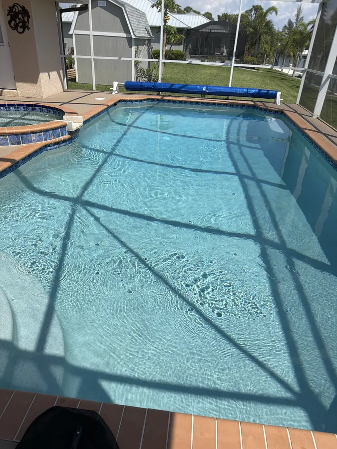 Sparkling clean residential pool after weekly maintenance service in Arcadia, FL