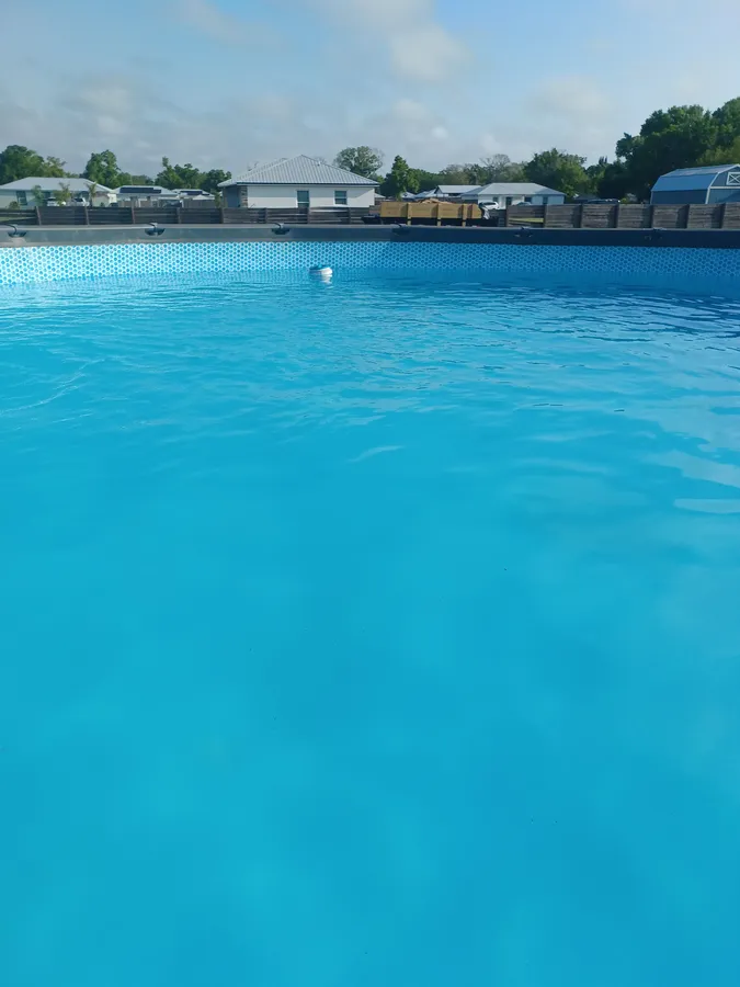 Freshly serviced backyard pool in Punta Gorda, Southwest Florida